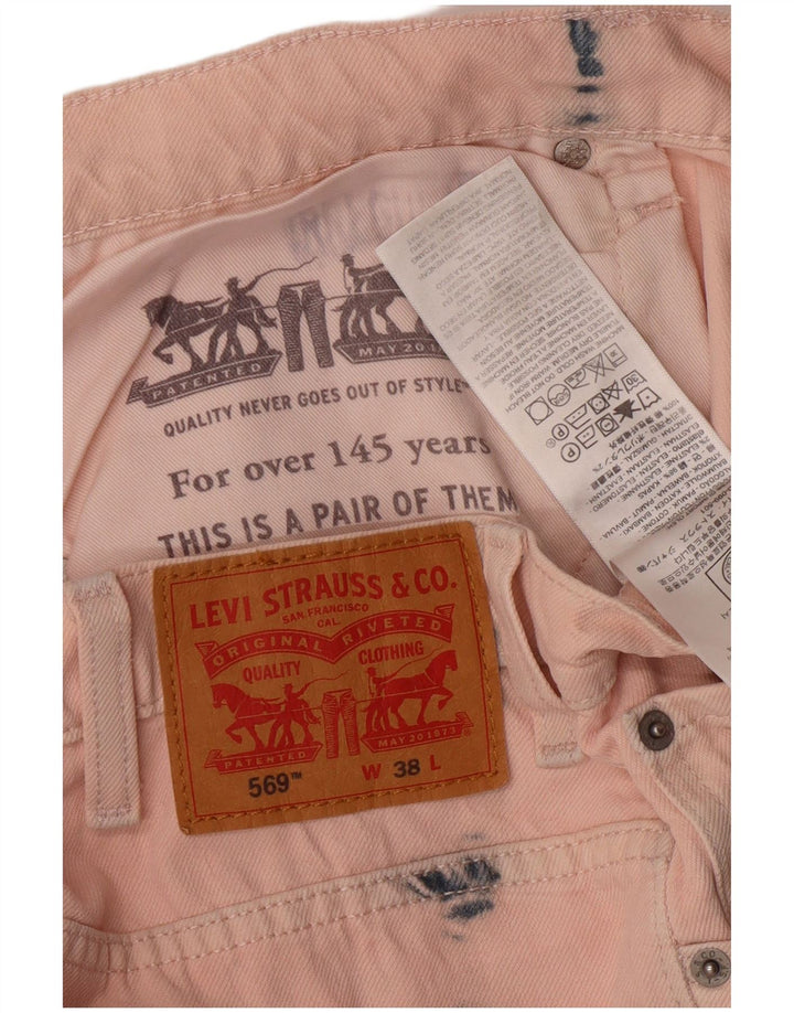 Мужские джинсовые шорты LEVI'S 569 W38 XL Pink Tie Dye Cotton