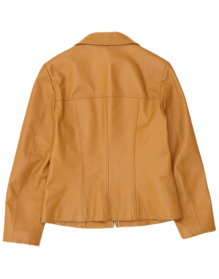 Женская кожаная куртка TOGETHER UK 8 маленькая бежевая кожаная