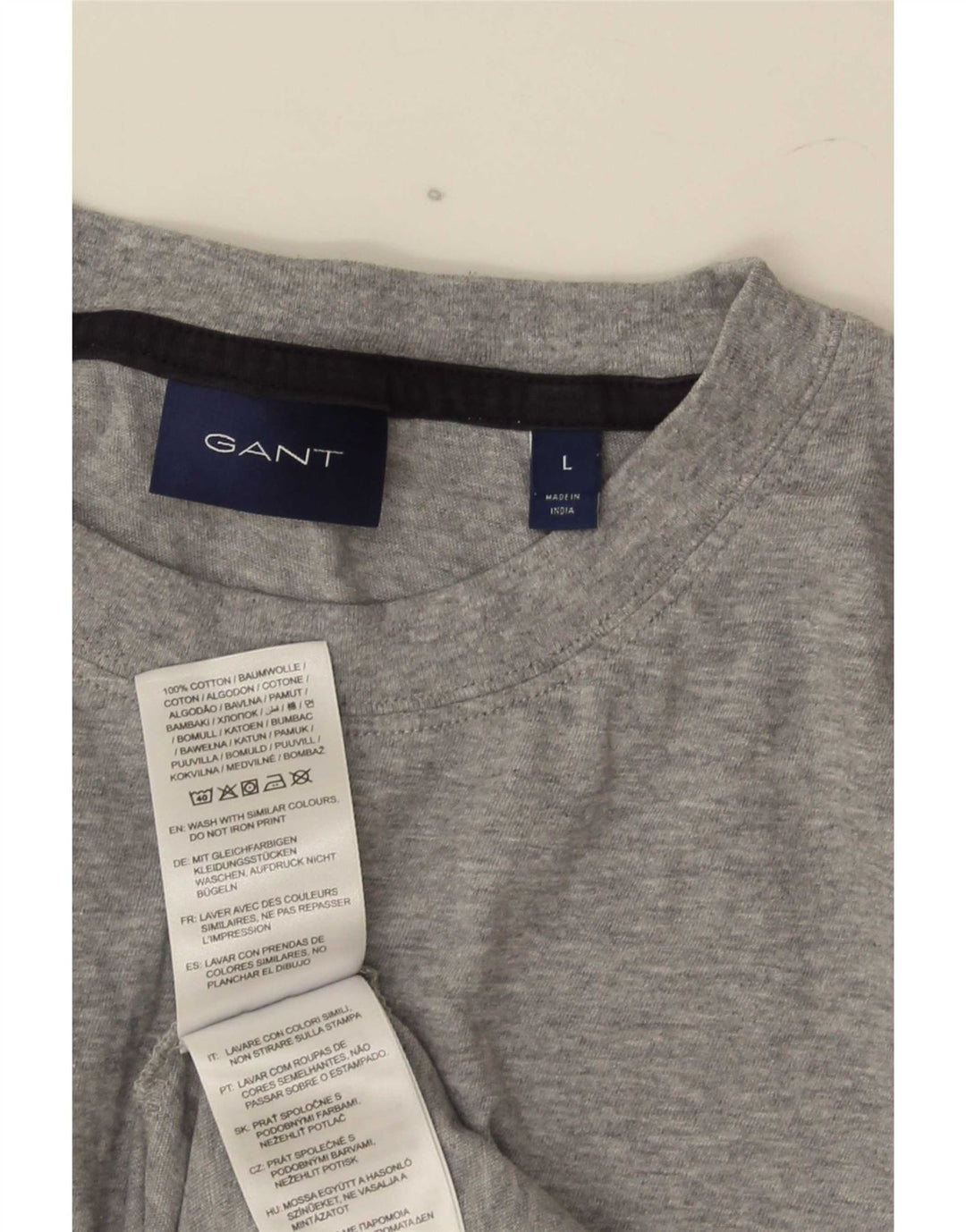 Мужская футболка с рисунком Gant, большой серый хлопок