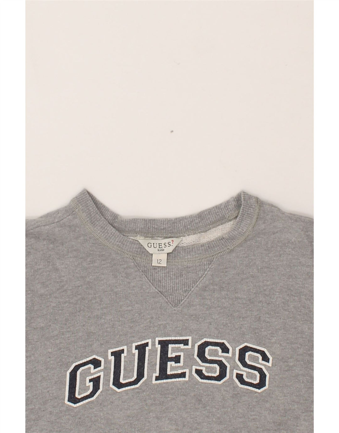 GUESS Girls Graphic Sweatshirt Jumper 11-12 Years Grey Vintage Guess and Second-Hand Guess from Messina Hembry 