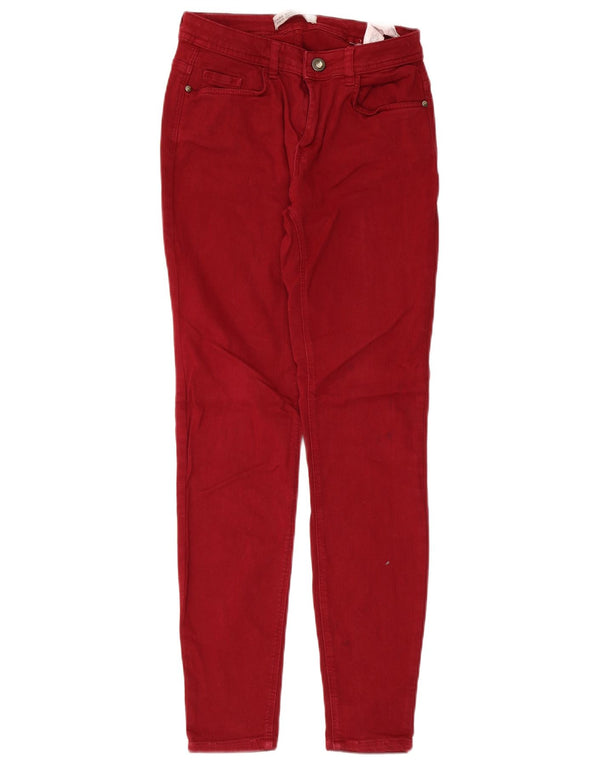 Zara Womens Skinny Casual Trousers EU 38 Small W28 L27 Burgundy