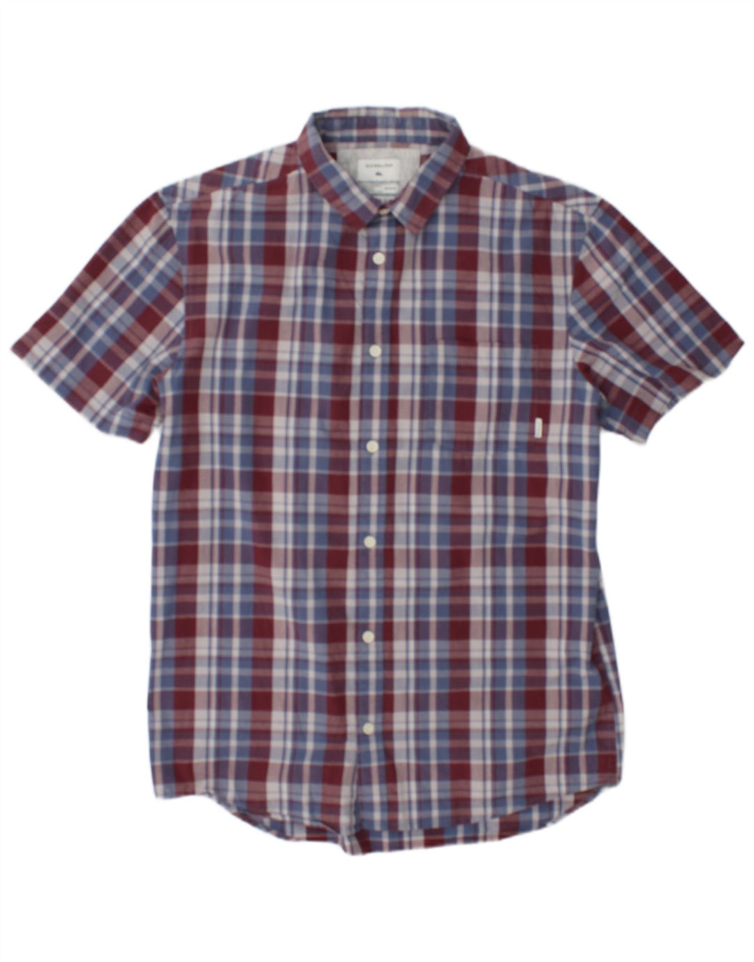Quiksilver Мужская рубашка с коротким рукавом, средний цвет, хлопковая клетка
