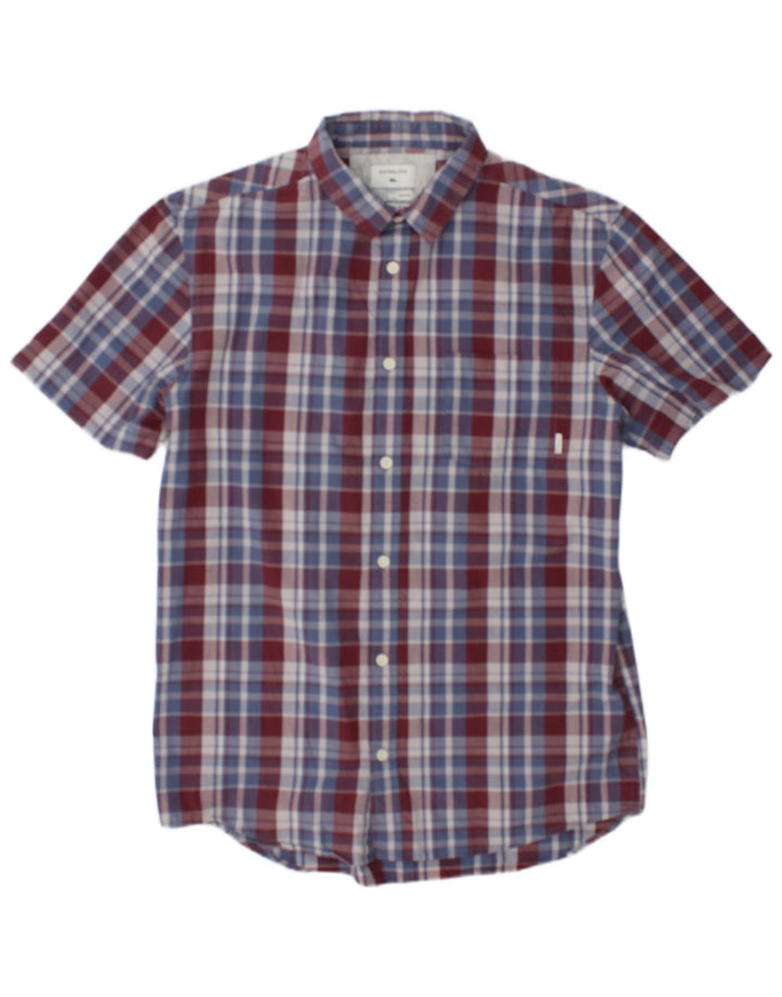 Quiksilver Мужская рубашка с коротким рукавом, средний цвет, хлопковая клетка