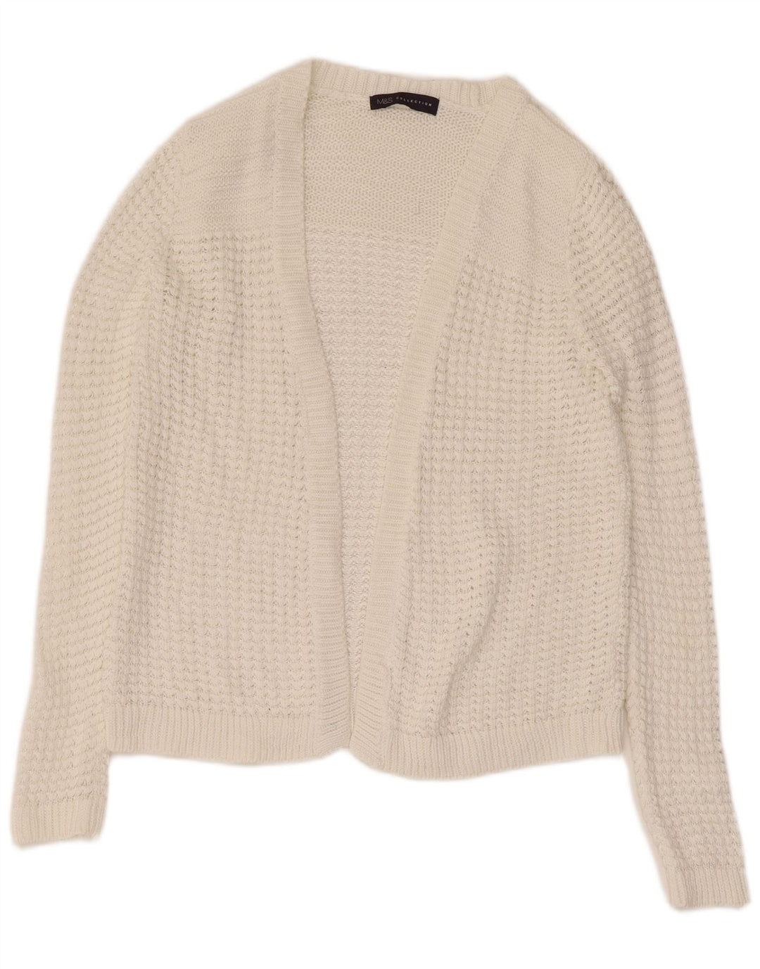 Женский открытый кардиган Marks & Spencer UK 8, маленький белый