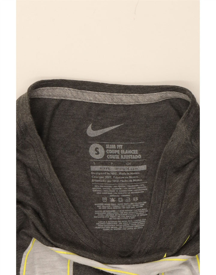NIKE Womens Slim Fit Graphic T-Shirt Top UK 10 Small Grey Polyester Vintage Nike and Second-Hand Nike from Messina Hembry 