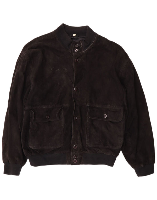 Мужской замшевый бомбер VINTAGE IT 56 3XL, черный кожаный