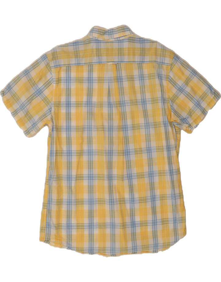IZOD Mens Short Sleeve Shirt XL Yellow Check Cotton Vintage Izod and Second-Hand Izod from Messina Hembry 