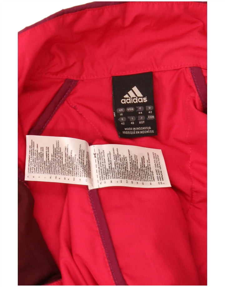 Женская утепленная куртка Adidas UK 16, большой бордовый полиэстер
