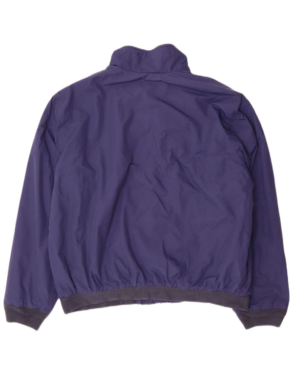 L.L.BEAN Mens Bomber Jacket UK 44 2XL Navy Blue Colourblock Nylon