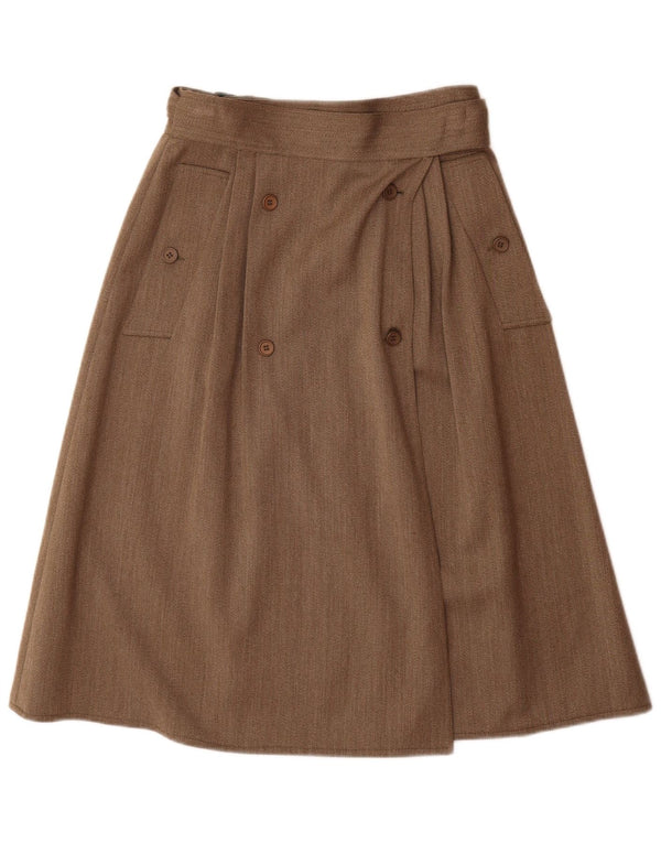 Женская юбка-трапеция с завышенной талией Cadette IT 44 Medium W26 Бежевая шерсть