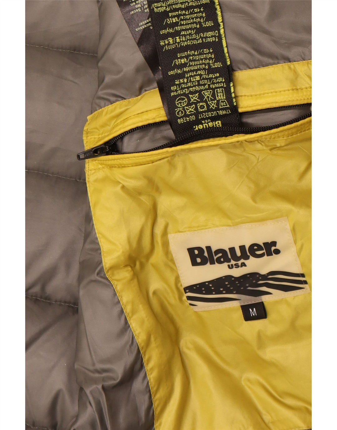 Мужская утепленная куртка с капюшоном Blauer UK 38, средний желтый полиамид