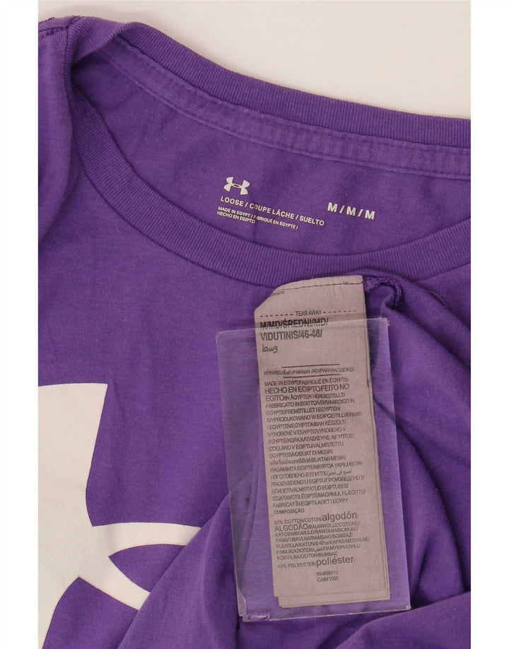 Мужская футболка с рисунком Under Armour, хлопковый топ среднего фиолетового цвета