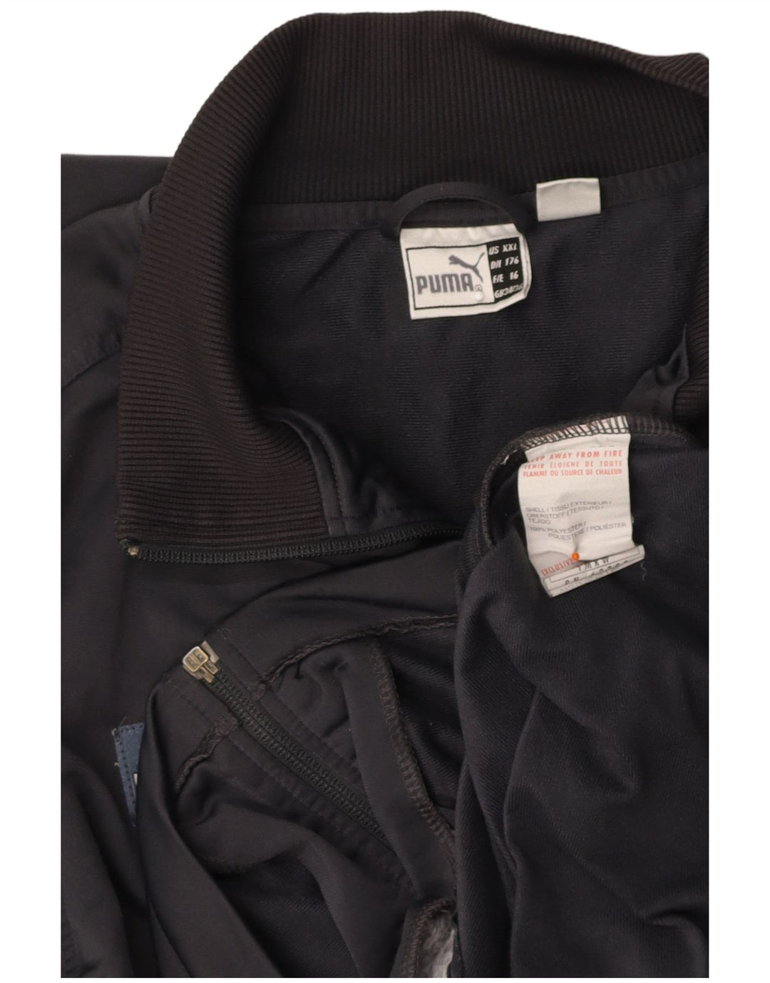 PUMA Boys Tracksuit Top Jacket 15-16 Years Grey Polyester