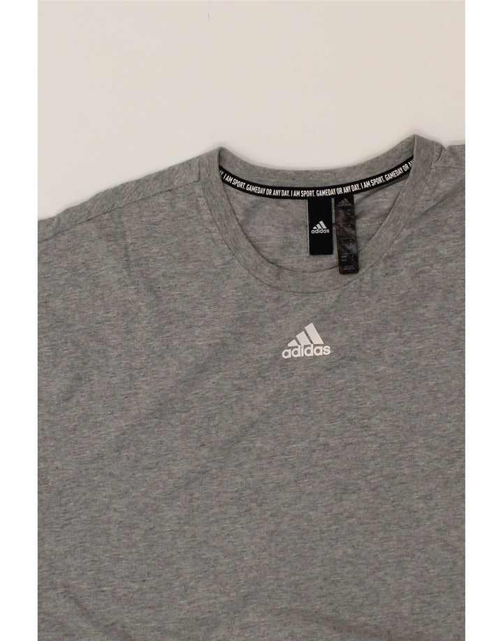 ADIDAS Mens T-Shirt Top Medium Grey Cotton Vintage Adidas and Second-Hand Adidas from Messina Hembry 