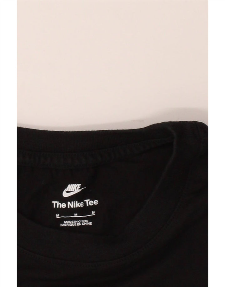 NIKE Womens Graphic T-Shirt Top UK 14 Medium Black Cotton