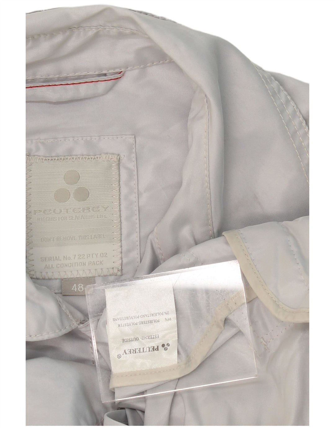 PEUTEREY Womens Trench Coat IT 48 XL Grey Polyester
