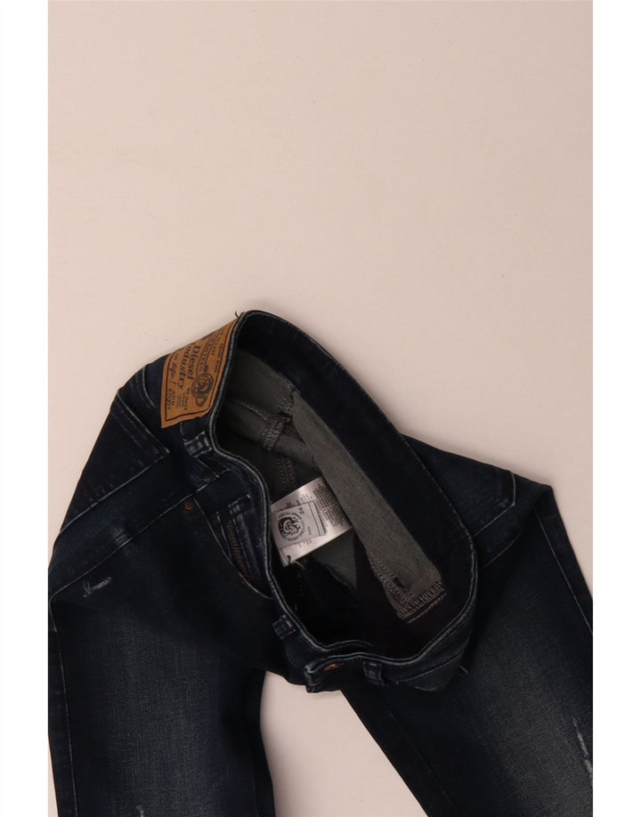 Женские потертые джинсы скинни DIESEL W26 L29, синий хлопок