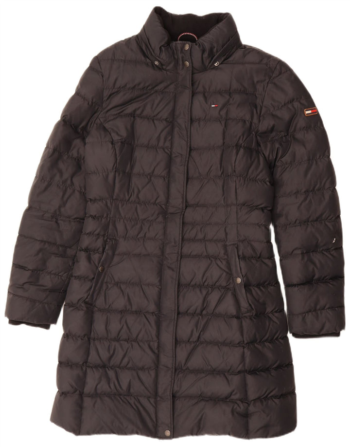 Женское стеганое пальто Tommy Hilfiger UK 16, большой черный полиэстер
