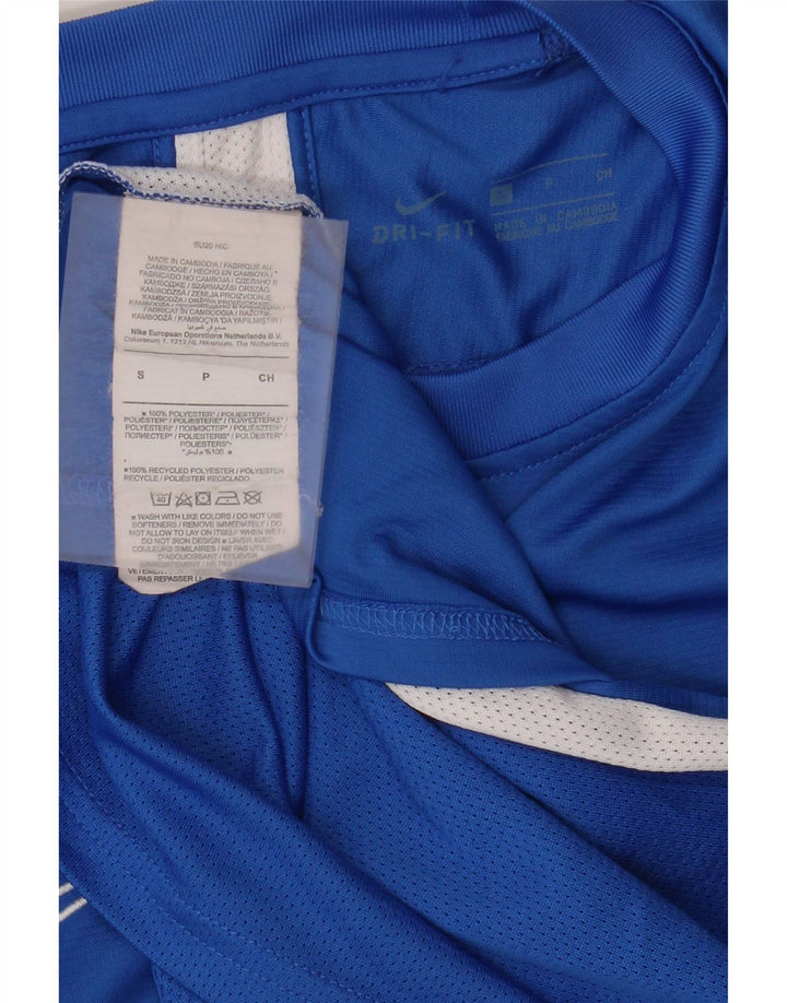 Мужская футболка Nike Dri Fit, маленький синий полиэстер с цветными блоками