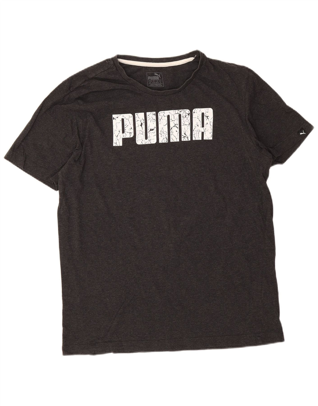 Мужская футболка с рисунком Puma, хлопковый топ среднего серого цвета