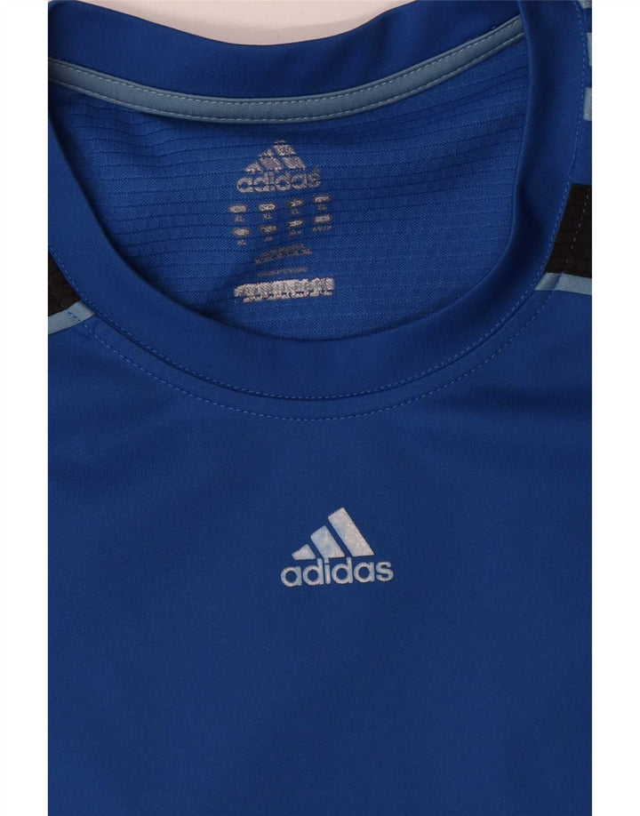 Мужская футболка Adidas Top XL синяя из полиэстера с цветными блоками