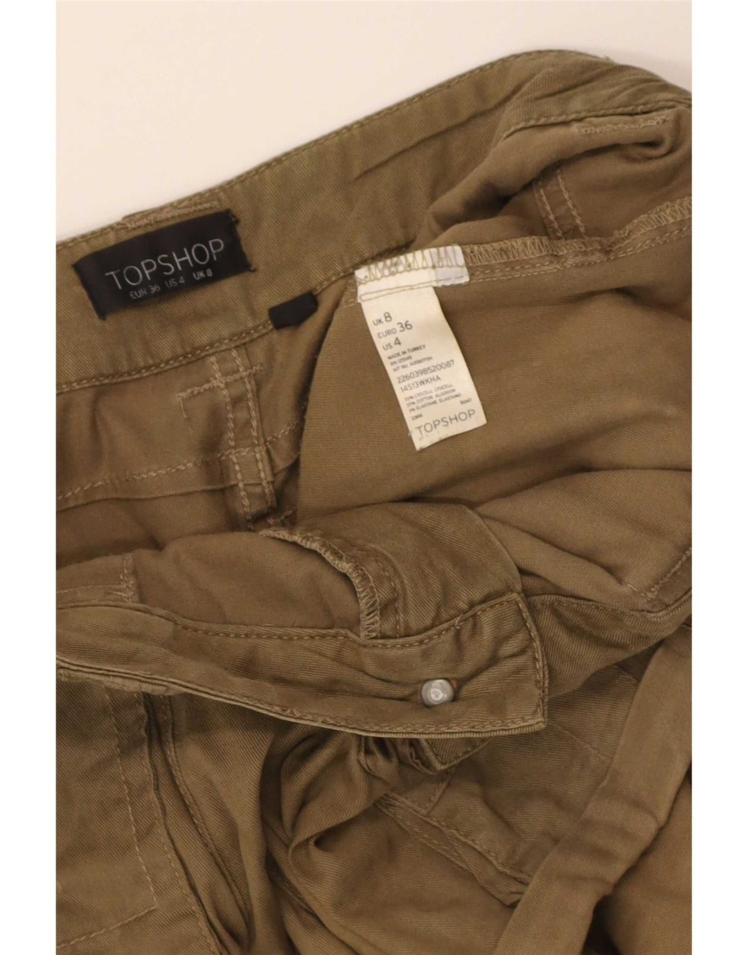 Женские шорты карго Topshop UK 8, маленькие W30, хаки, лиоцелл