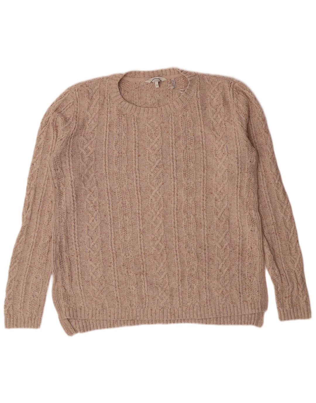 Женский джемпер с круглым вырезом для толстого лица, классический хлопковый свитер бежевого цвета, Великобритания, 10 шт.