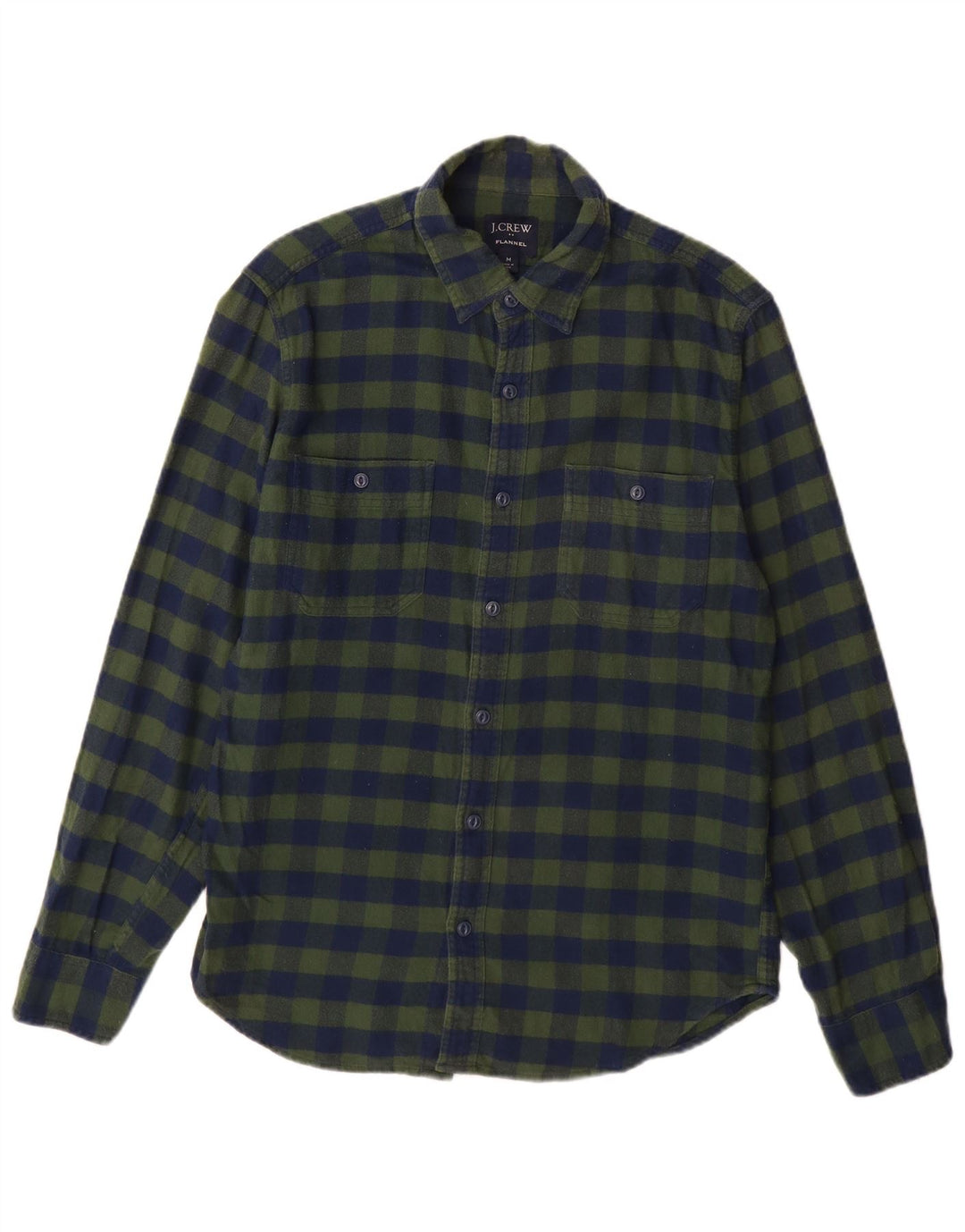 Мужская фланелевая рубашка J. Crew, хлопковая синяя клетка среднего размера