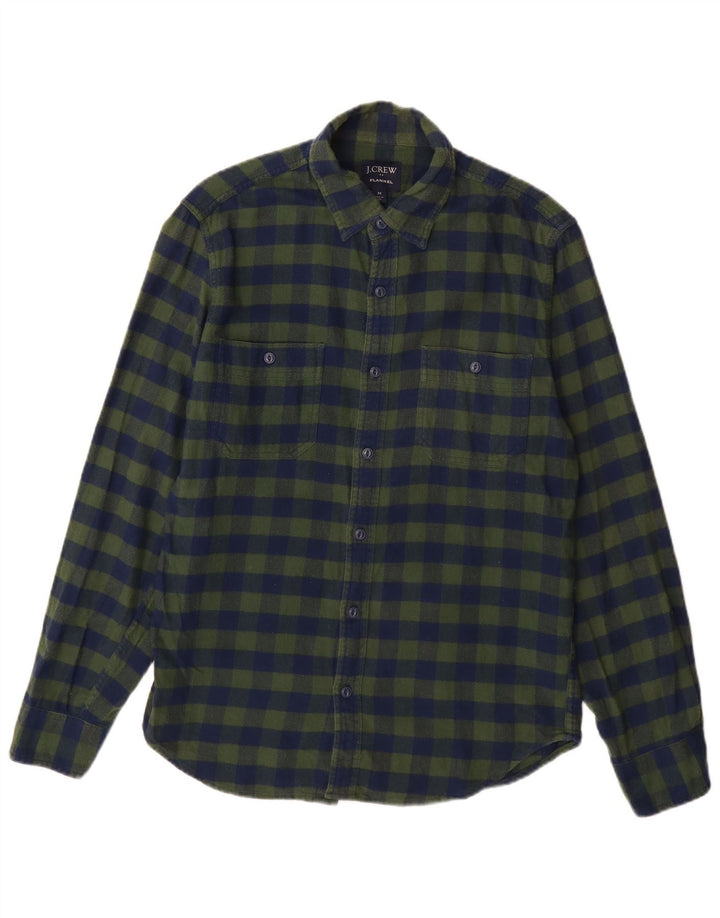 Мужская фланелевая рубашка J. Crew, хлопковая синяя клетка среднего размера