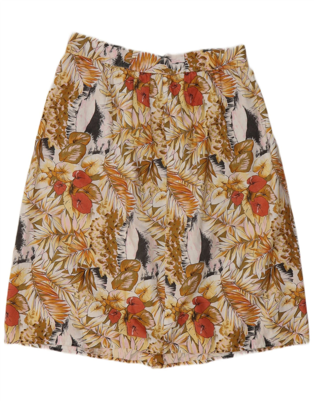 ВИНТАЖНАЯ женская юбка-трапеция W34, большая, разноцветная с цветочным принтом