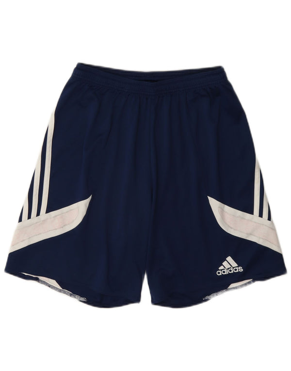 Мужские спортивные шорты Adidas Climalite, маленькие, темно-синие, полиэстер с цветными блоками
