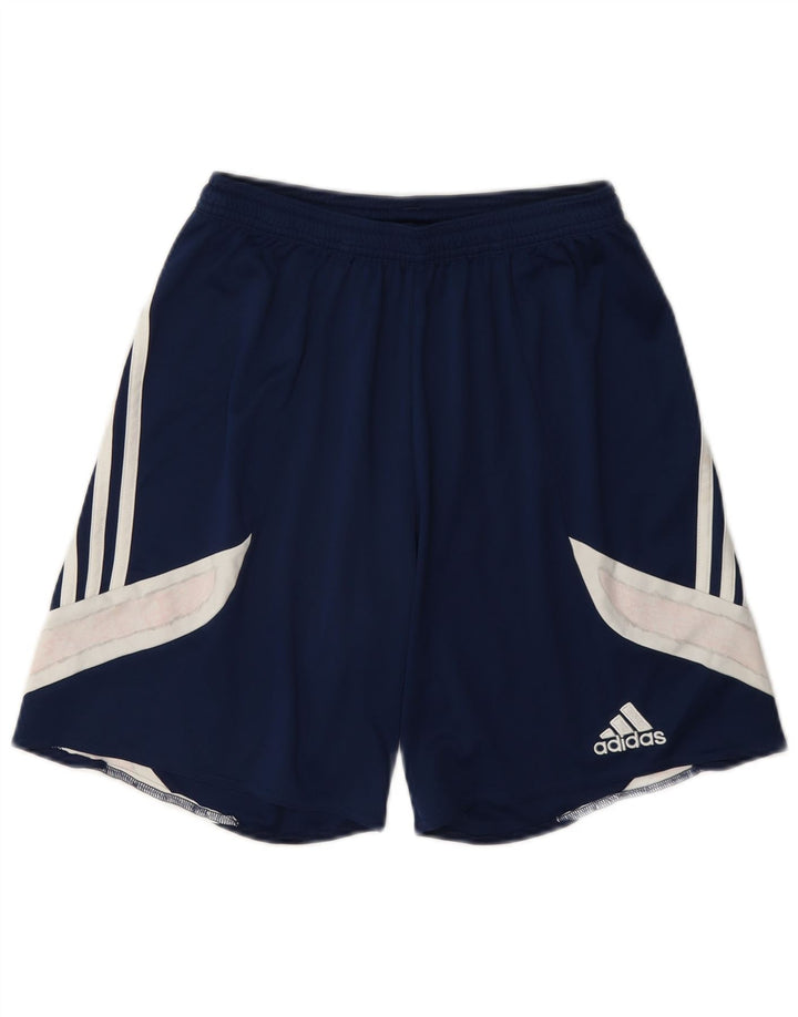 Мужские спортивные шорты Adidas Climalite, маленькие, темно-синие, полиэстер с цветными блоками