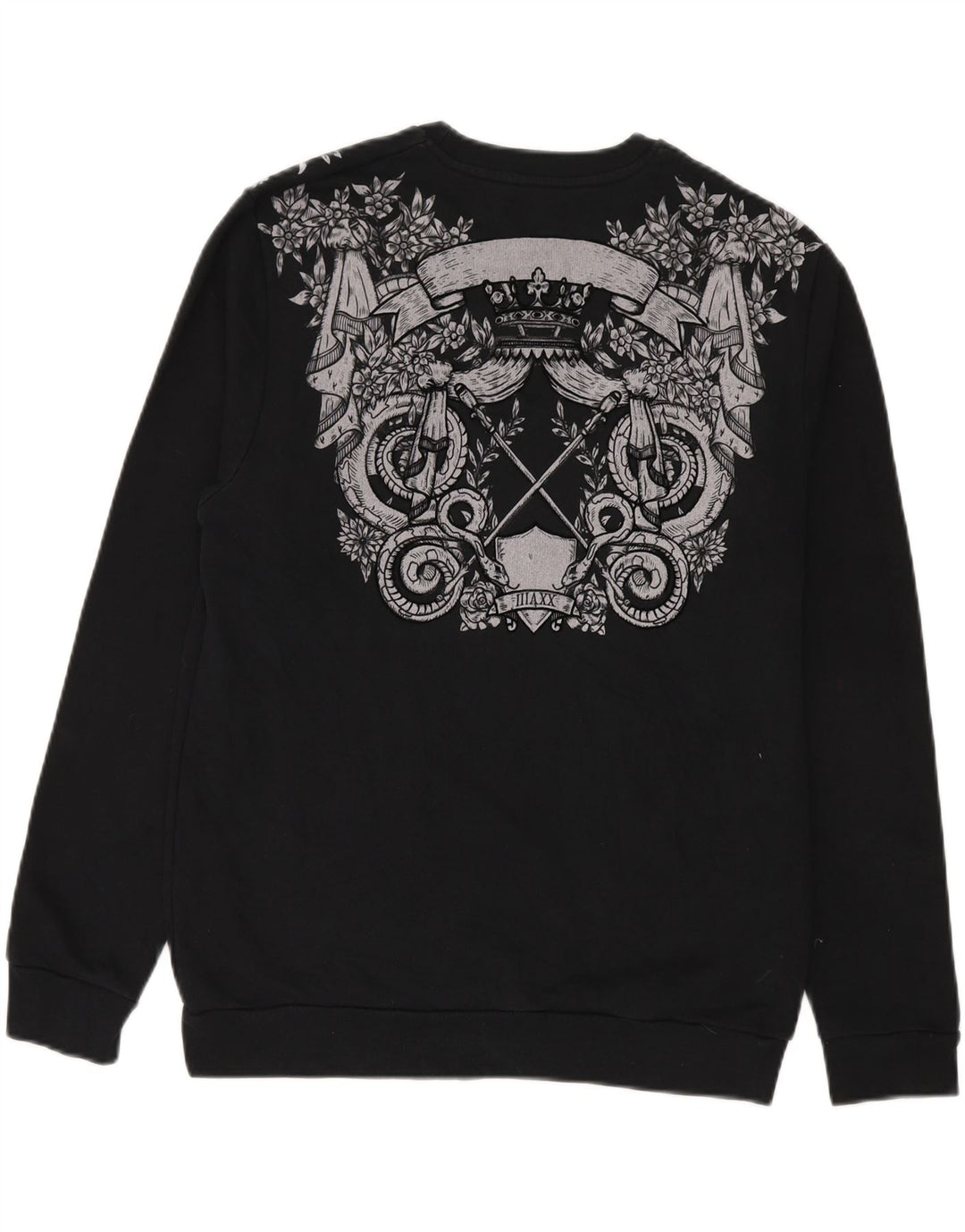 Мужской свитер с рисунком Zara, большой черный хлопковый джемпер