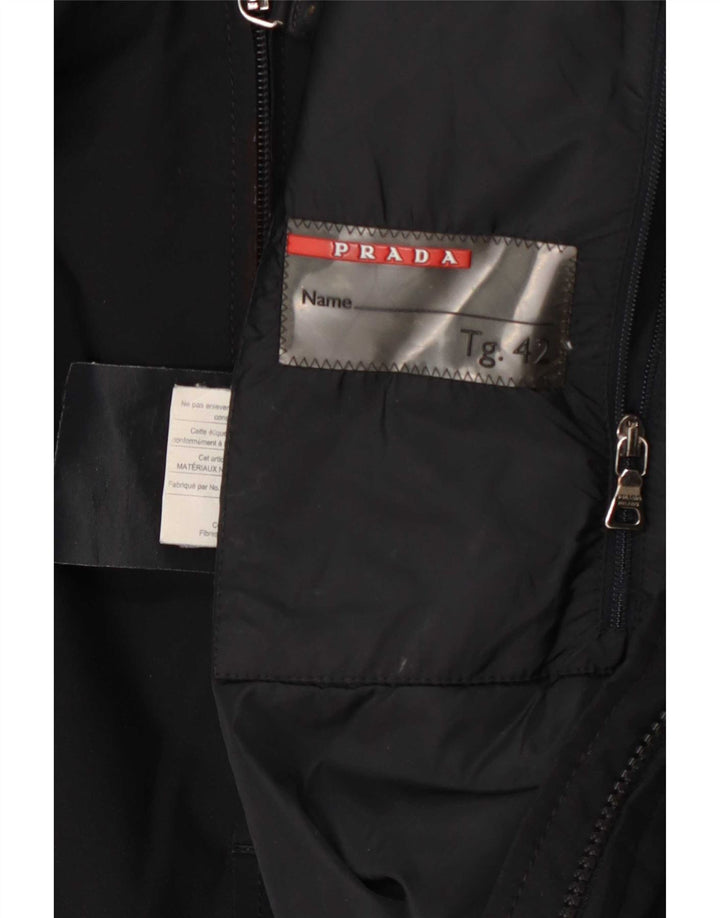 Женское стеганое пальто Prada IT 42, средний черный полиэстер