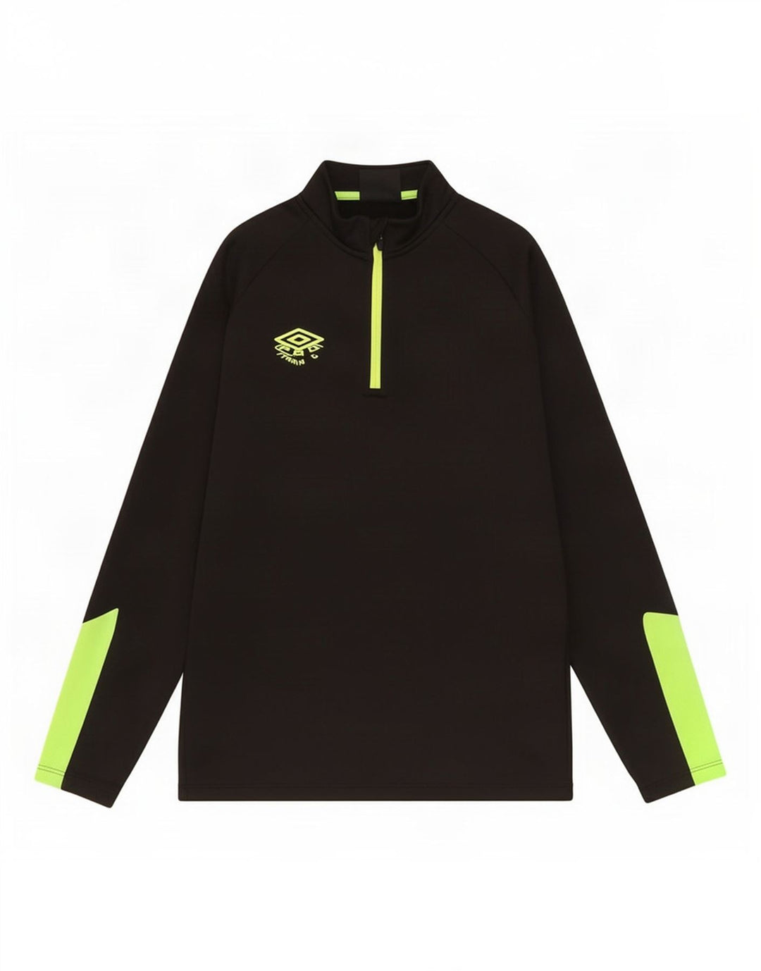 Топ Umbro для мальчиков с воротником на молнии и длинными рукавами, 9–10 лет, средний черный с цветными блоками