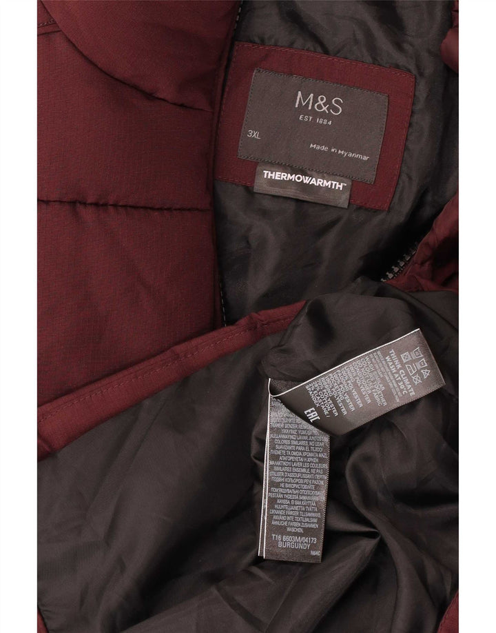 Мужская стеганая куртка Marks & Spencer UK 46 3XL бордовый полиэстер Modern
