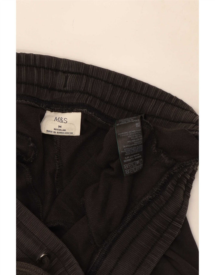 Мужские спортивные брюки Marks & Spencer, хлопковые, среднего размера, черные