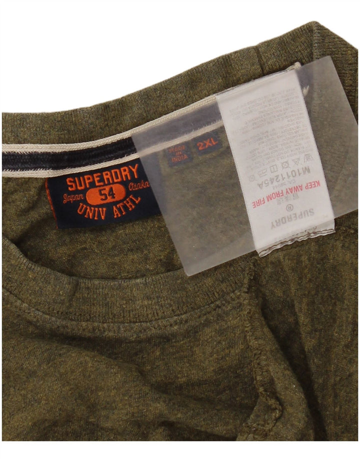 Мужская футболка Superdry Top 2XL, хлопок в полоску цвета хаки