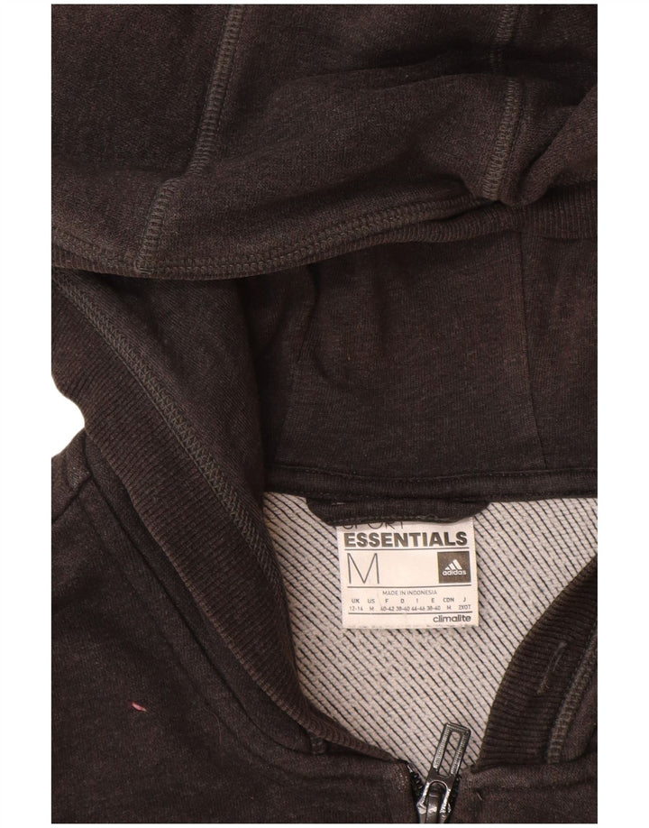 ADIDAS Женский свитер с капюшоном и молнией Climalite UK 12/14, средний черный хлопок