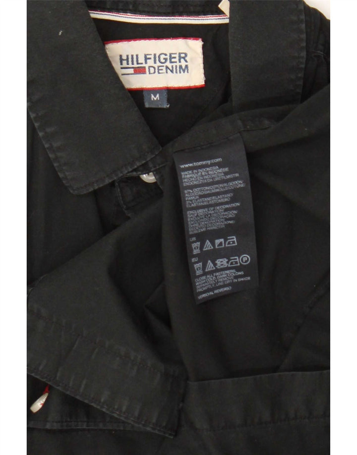Tommy Hilfiger Мужская рубашка приталенного кроя из хлопка среднего размера, классическая, черная