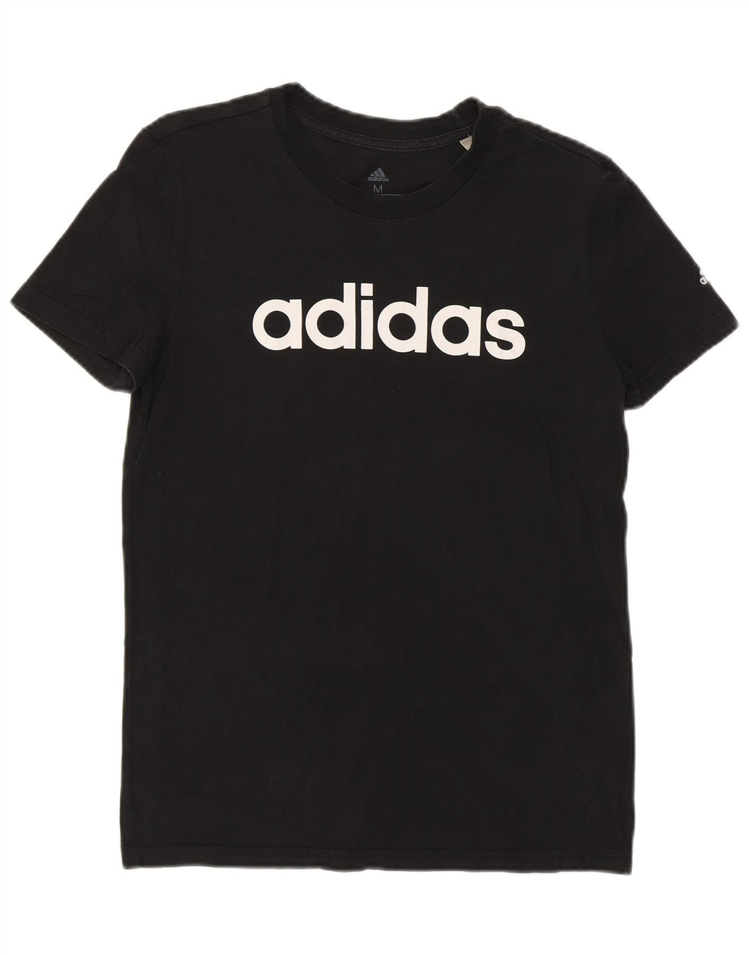 Женская футболка с рисунком ADIDAS Top UK 12/14, средний черный хлопок