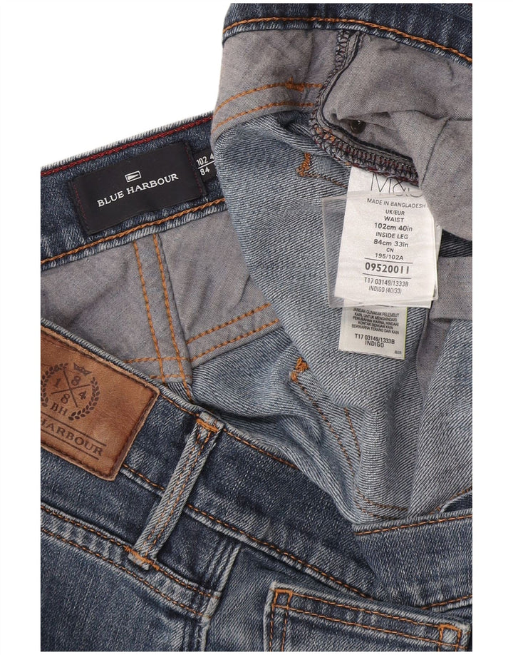 Мужские прямые джинсы Marks & Spencer Blue Harbour W40 L33, синий хлопок