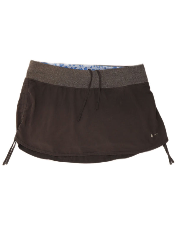 Женские спортивные шорты Nike Sport Skort UK 14, большие серые, полиэстер с цветными блоками