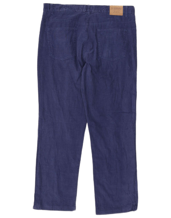 Мужские прямые вельветовые брюки BRUGI W36 L28 темно-синие