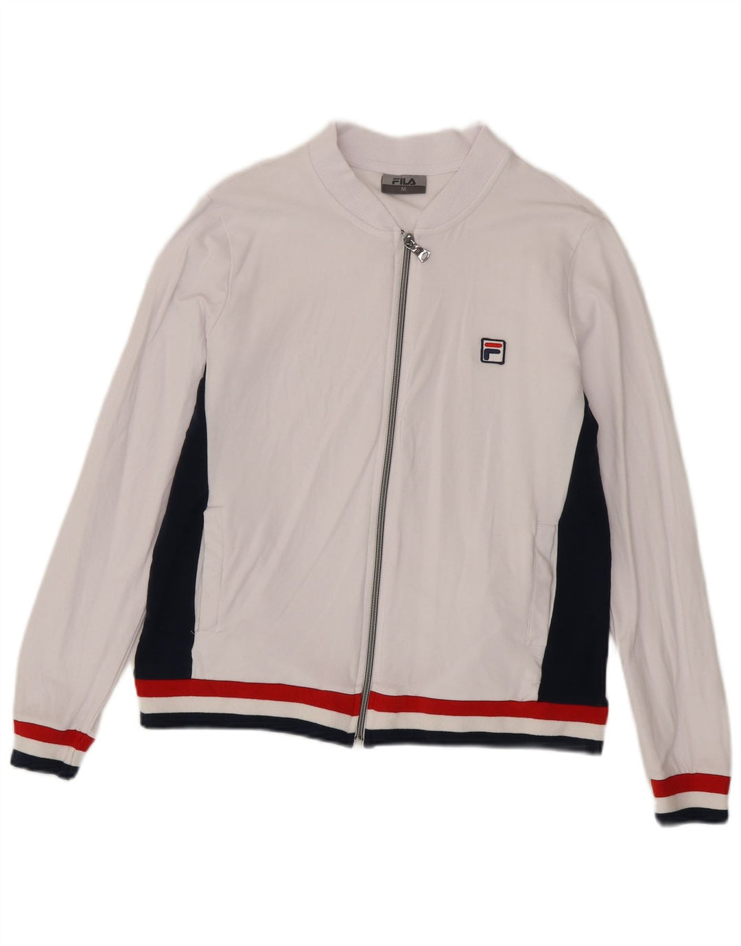 Женский спортивный костюм Fila, верхняя куртка UK 14, средний белый цвет, хлопок с цветными блоками