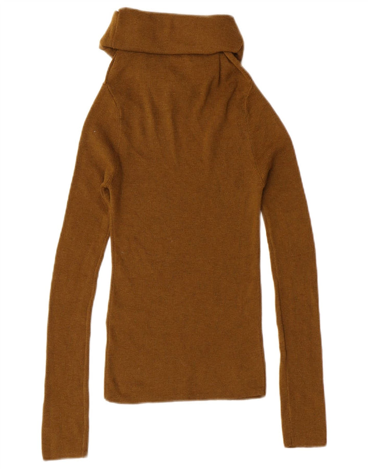 Женский джемпер с высоким воротником Zara UK 4 XS, полиэстер цвета хаки