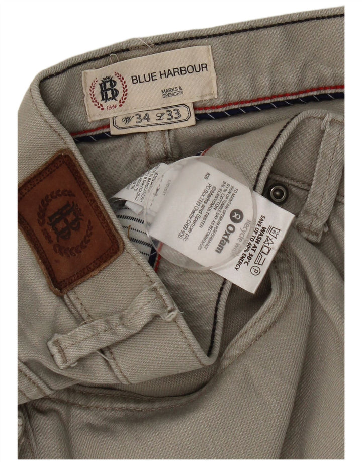 Мужские прямые джинсы Marks & Spencer Blue Harbour W34 L33, серый хлопок