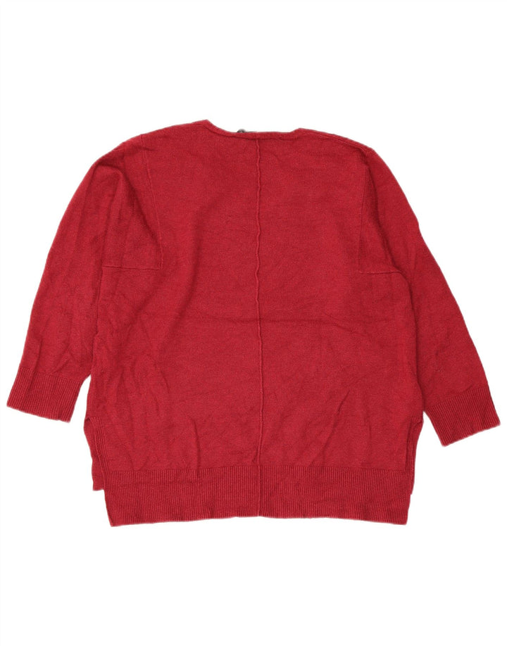 Женский джемпер с v-образным вырезом FRENCH CONNECTION UK 10, маленький бордовый цвет