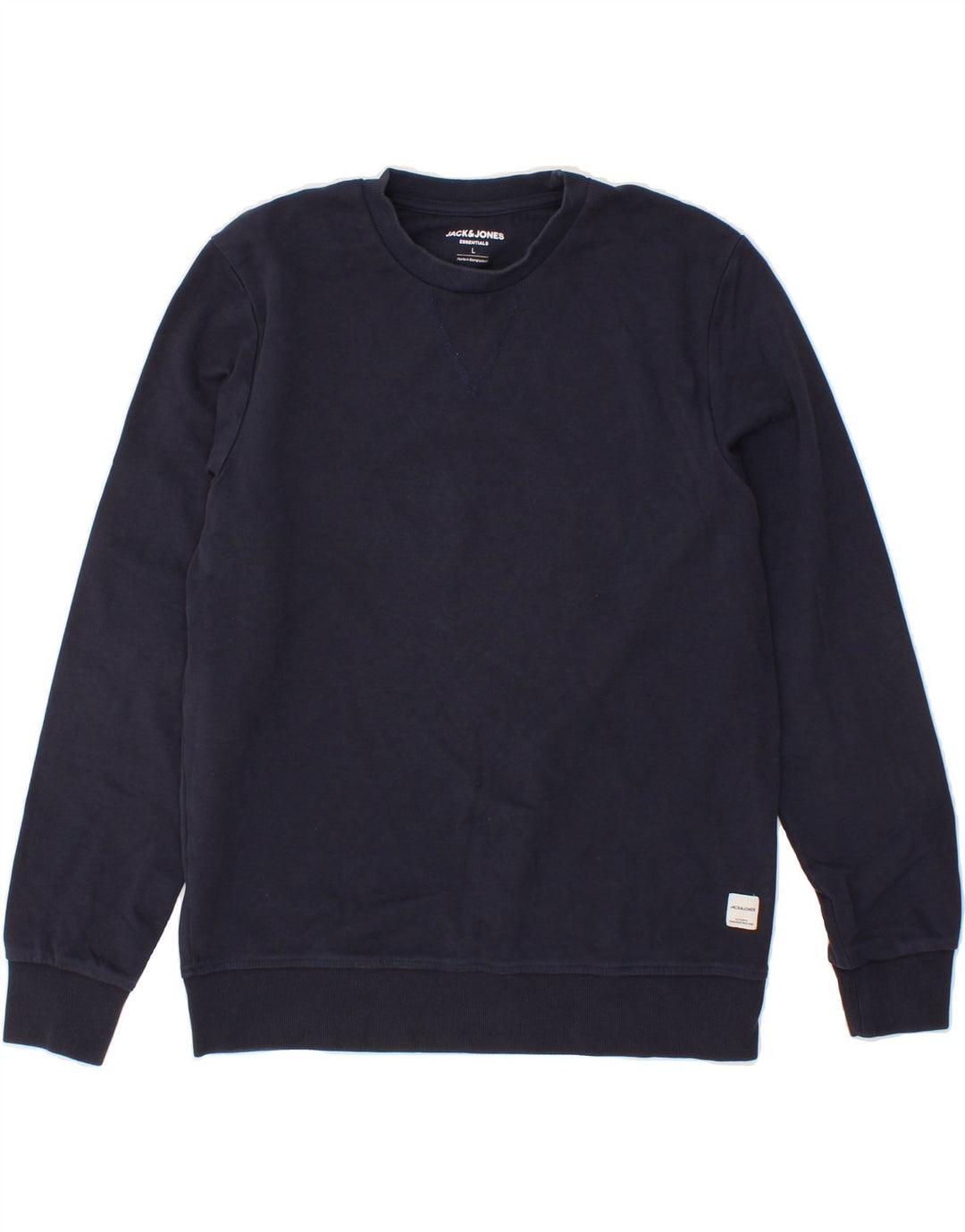 JACK & JONES Mens Sweatshirt Jumper Large Navy Blue Cotton Vintage Jack & Jones and Second-Hand Jack & Jones from Messina Hembry 