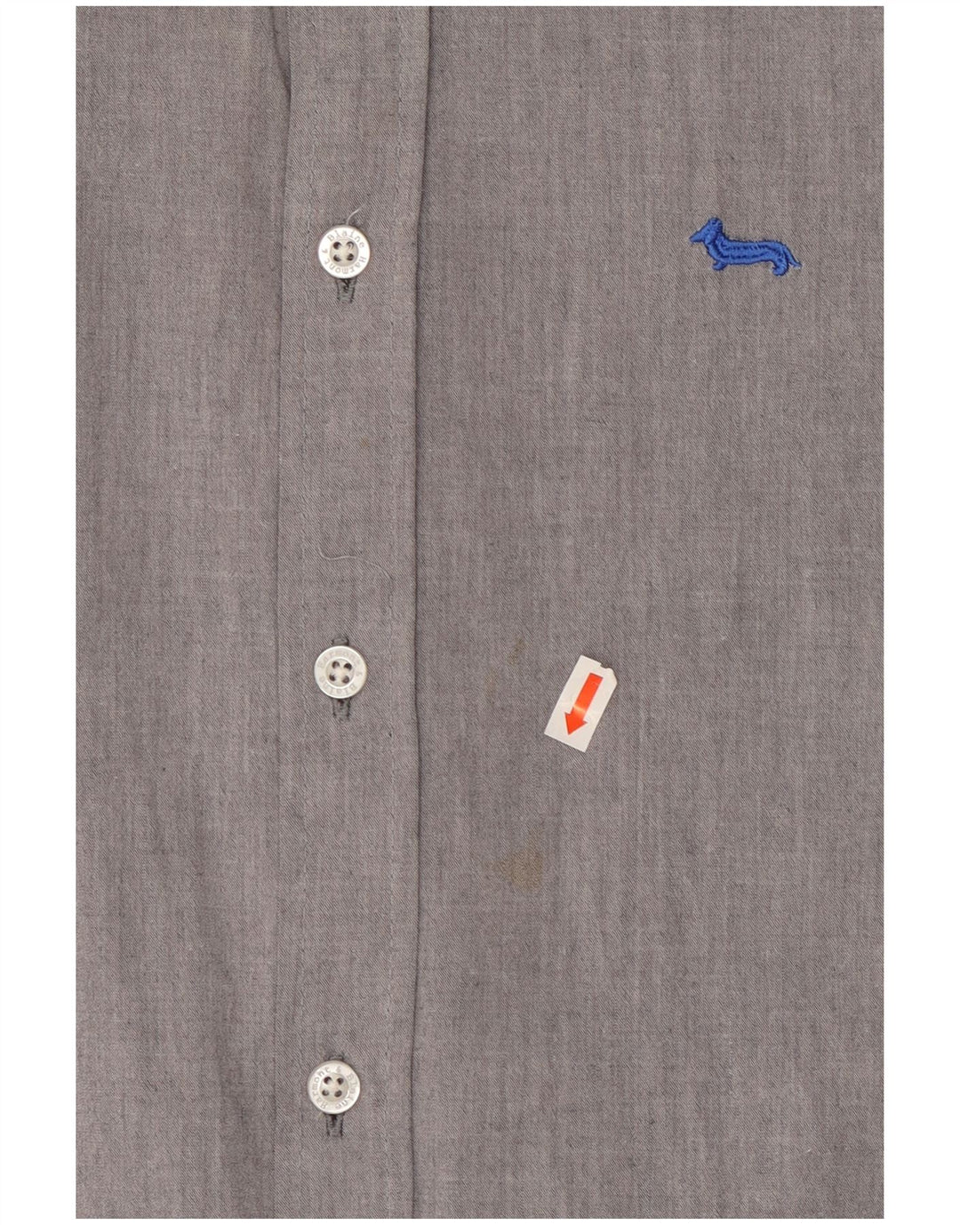 HARMONT & BLAINE Мужская рубашка приталенного кроя, маленький серый хлопок